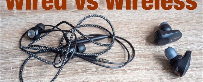 Wireless vs Wired Accessories showing modern desk setup with both wired and wireless devices.