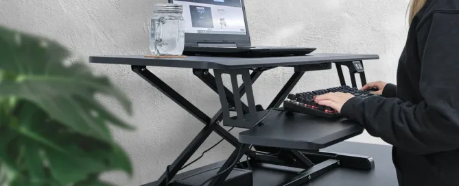 Ergonomic laptop stand with adjustable height for better posture and comfortable laptop use.
